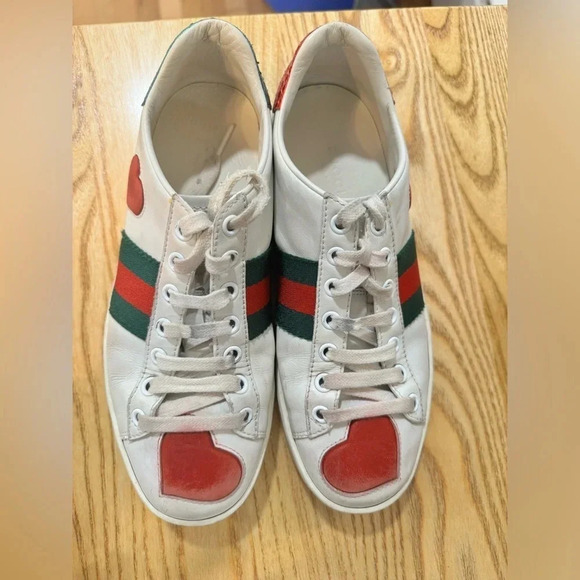GUCCI Ace Low Heart - 435638-A38M0-9074 size 35.5/US 5.5 - Picture 16 of 16